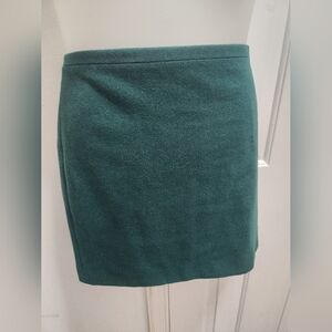 Madewell Dark Green Wool Blend Skirt Size 12